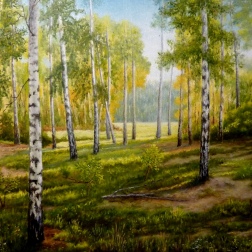 Painting for sale online - Birch grove
