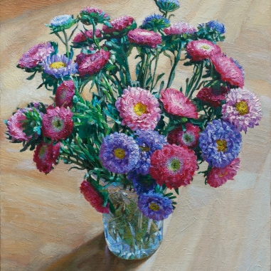Painting for sale online - Asters in a vase