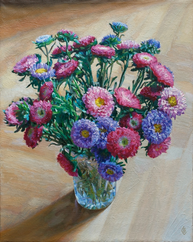 Painting for sale online - Asters in a vase