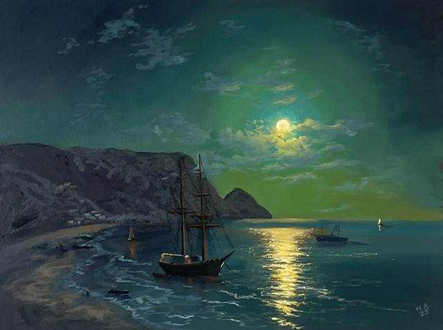 Painting for sale online - Night at the sea