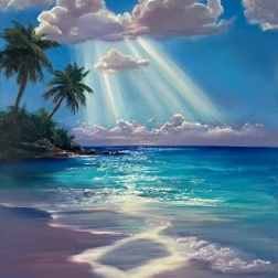 Painting for sale online - Cloudy island 