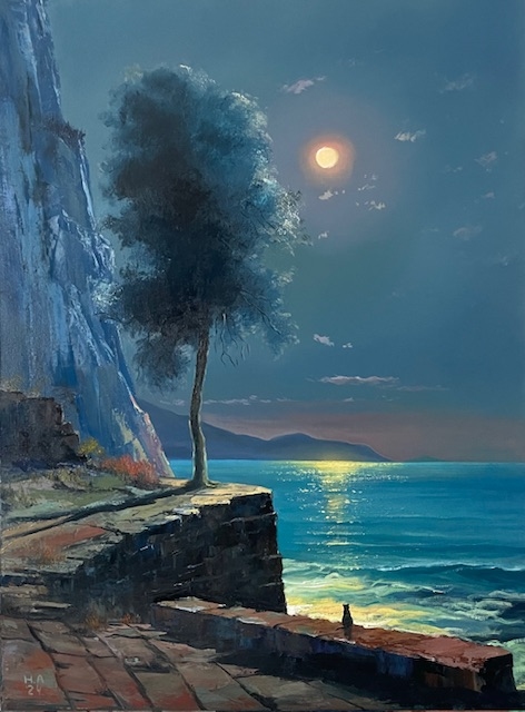 Painting for sale online - Under the moonlight