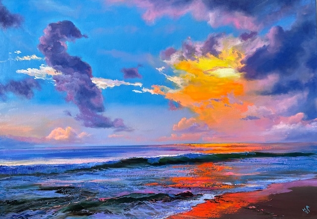 Painting for sale online - Sunset on the sea