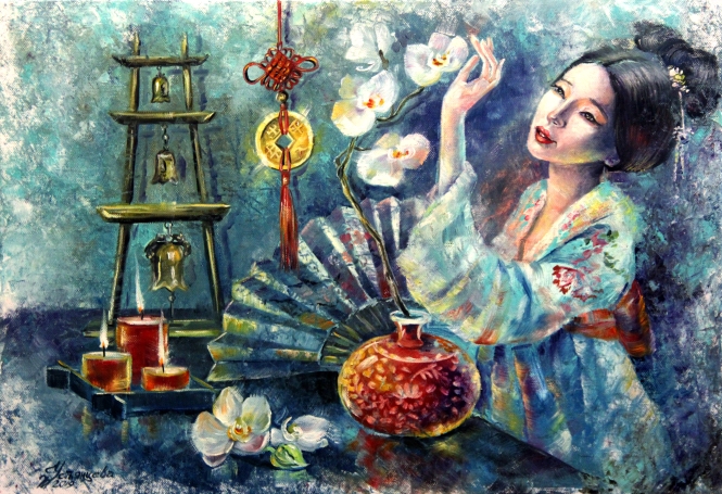 Painting for sale online - Orchid painting