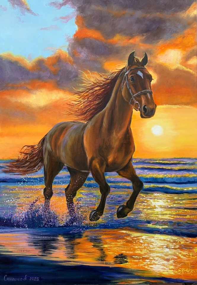 Painting for sale online - Running on the waves