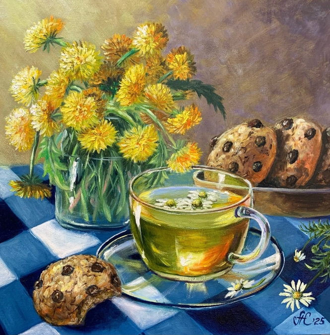 Painting for sale online - Chamomile tea