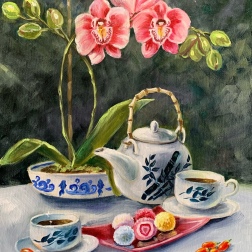 Painting for sale online - Eastern tea drinking