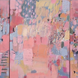 Painting for sale online - Fine aroma's of sakura. Triptych.