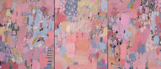 Painting for sale online - Fine aroma's of sakura. Triptych.