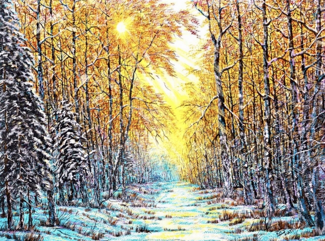 Painting for sale online - Winter evening