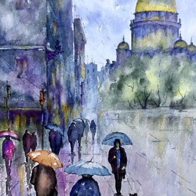Painting for sale online - Rain in Saint Petersburg