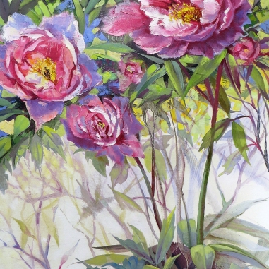 Painting for sale online - Peonies in the wind
