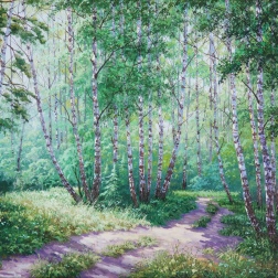 Painting for sale online - Birches