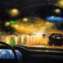 Painting for sale online - Evening movement. Raindrops.