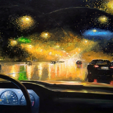 Painting for sale online - Evening movement. Raindrops.