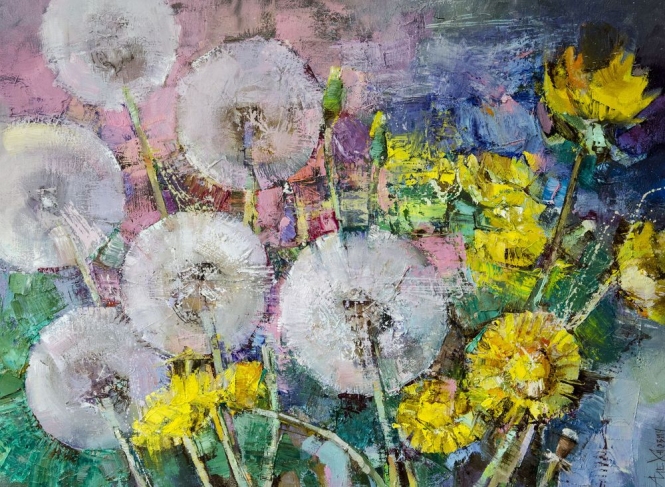 Painting for sale online - Dandelions