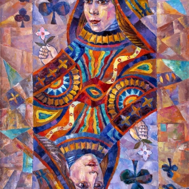Painting for sale online - Queen of Clubs