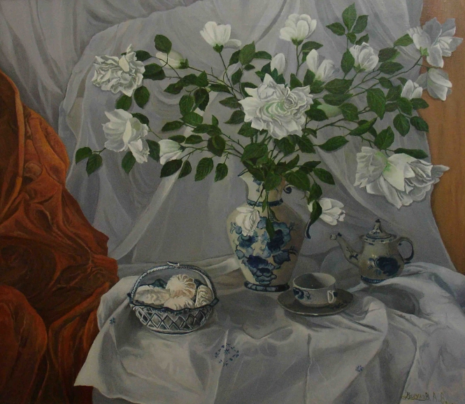Painting for sale online - White roses