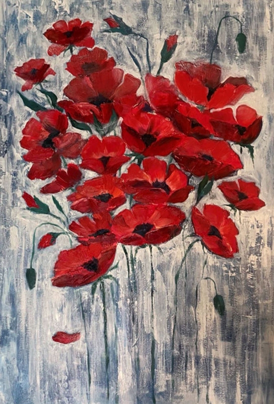Painting for sale online - A bunch of Poppies