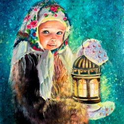 Painting for sale online - The girl with the flashlight
