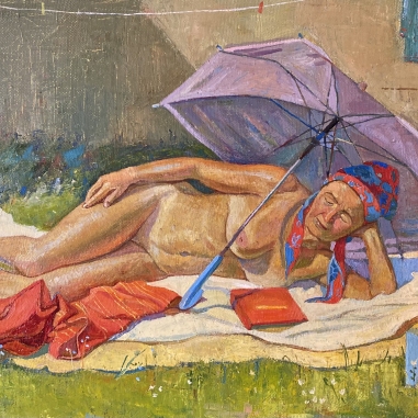 Painting for sale online - Nude with a book