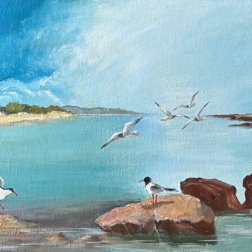Painting for sale online - Sunny morning in the lagoon