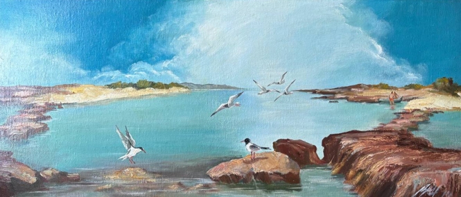 Painting for sale online - Sunny morning in the lagoon