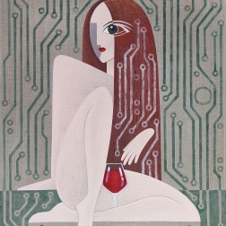 Painting for sale online - Pleasant fatigue of the past day. Grey background