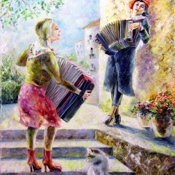 Painting for sale online - Don't be sad, girlfriend!