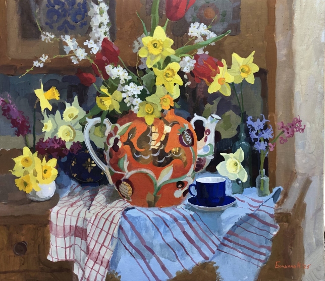 Painting for sale online - Still life with daffodils