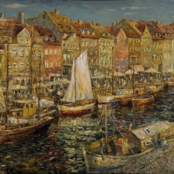 Painting for sale online - Warm evening in Copenhagen