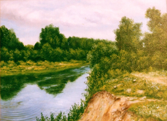 Painting for sale online - The Bank of the River Inya