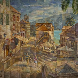 Painting for sale online - Street in Herceg-Novi