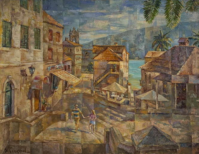 Painting for sale online - Street in Herceg-Novi