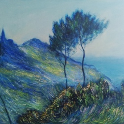 Painting for sale online - Church at Varengeville (copy of Monet)