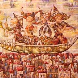 Painting for sale online - Colourful Dreams of Music City