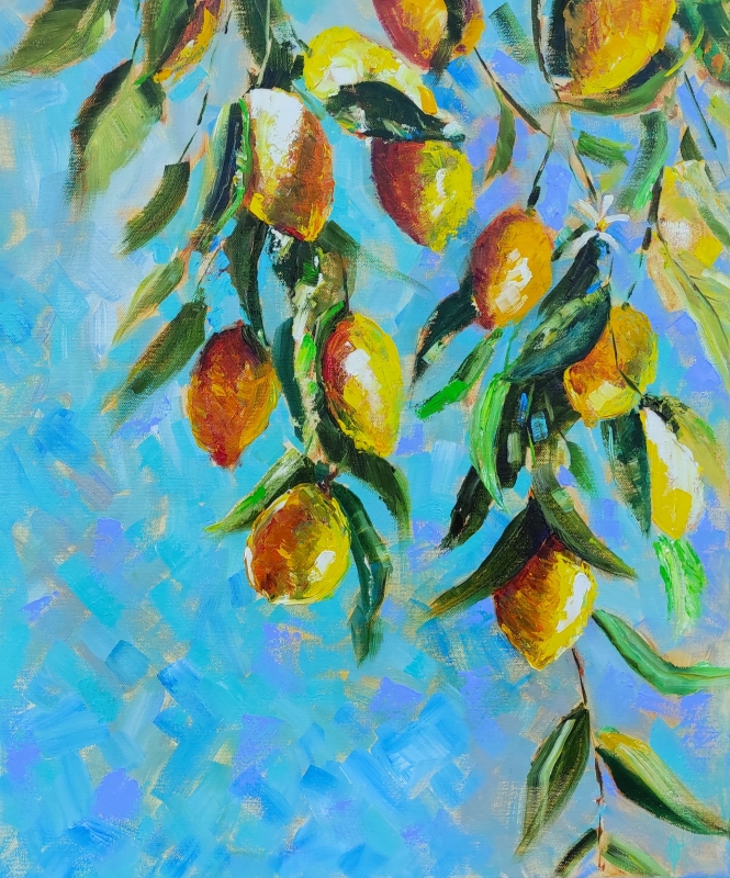 Painting for sale online - Lemons on the sun.
