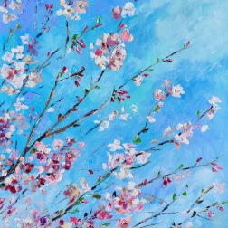 Painting for sale online - Spring blooming apple tree. 