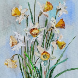 Painting for sale online - Daffodil flowers.