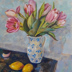Painting for sale online - Pink tulips
