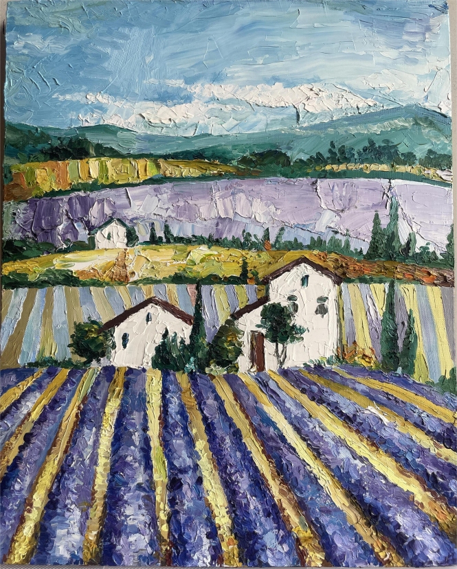 Painting for sale online - Landscape of Lavender Dreams