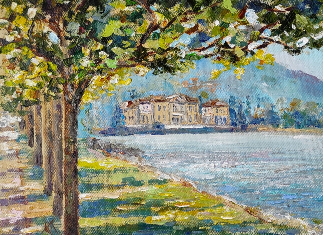 Painting for sale online - Villa Melzi, Bellagio, Lake Como