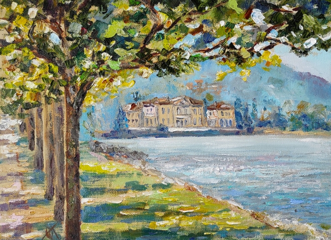 Painting for sale online - Villa Melzi, Bellagio, Lake Como
