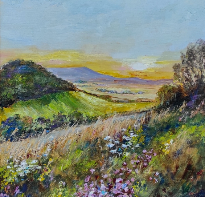 Painting for sale online - Valley at sunset