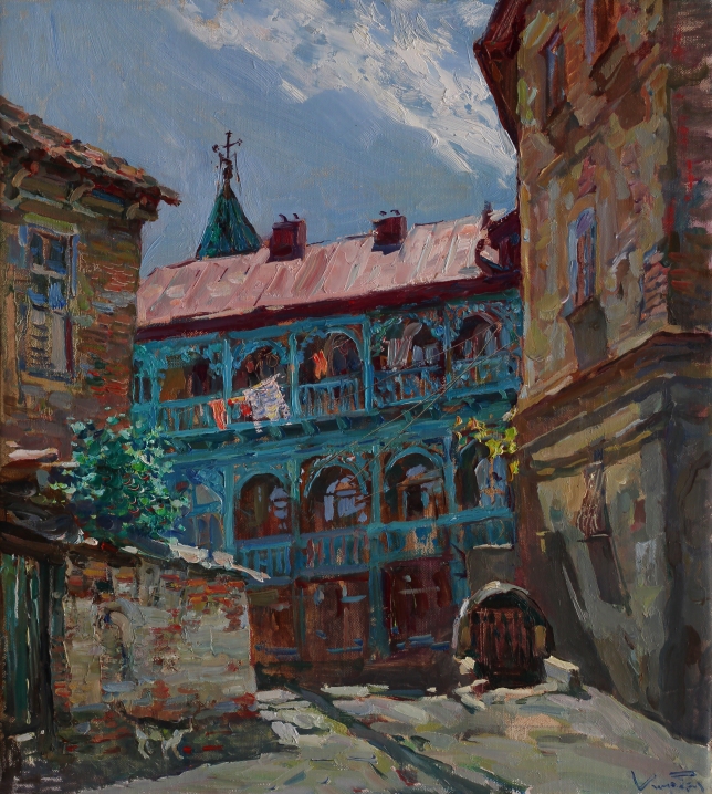 Painting for sale online - Torquise balcony