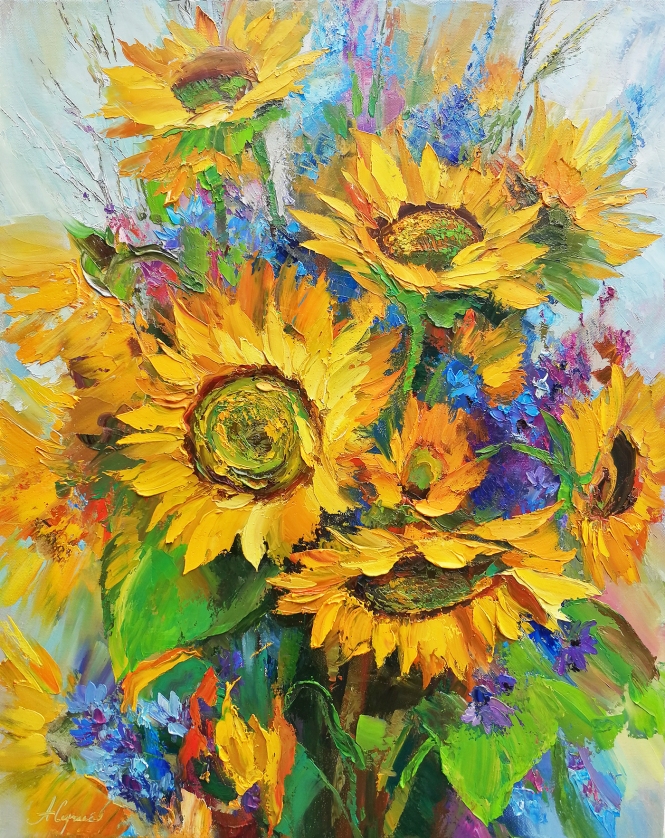 Painting for sale online - Sunflowers