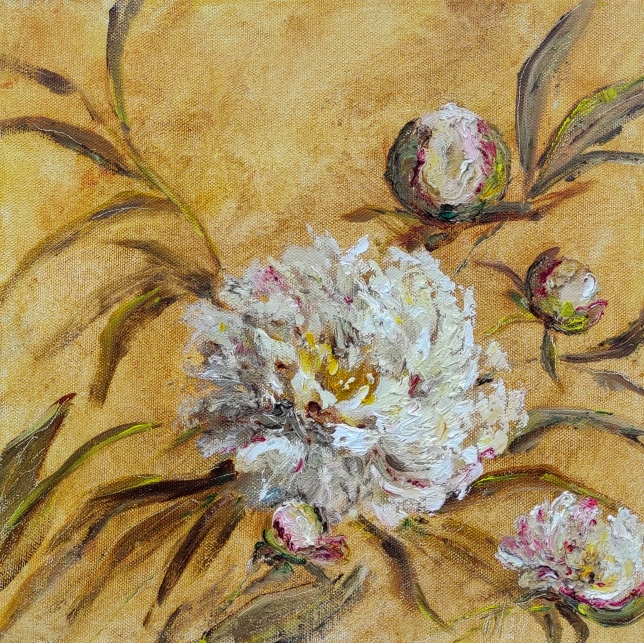 Painting for sale online - White peony 