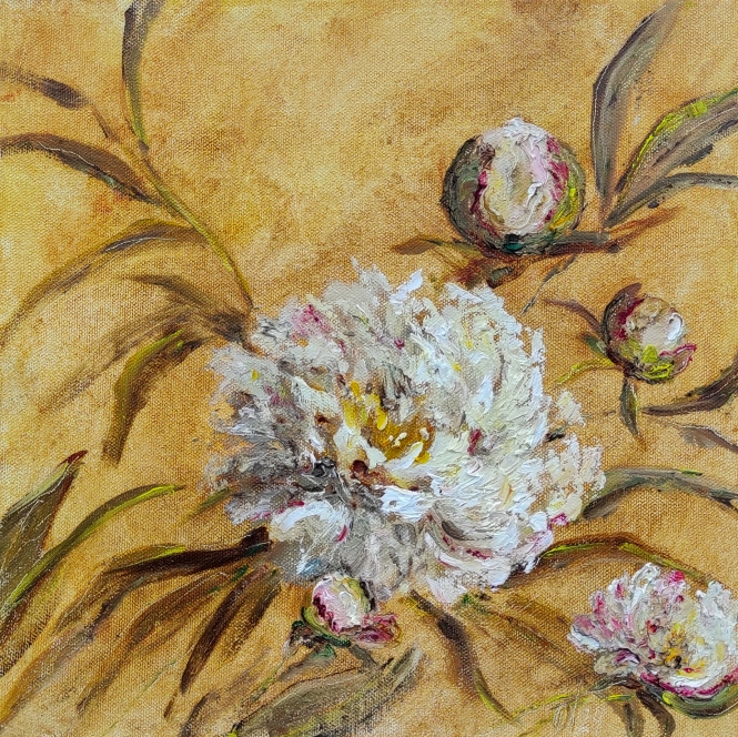 Painting for sale online - White peony