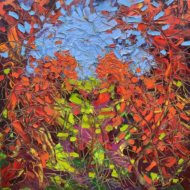 Painting for sale online - Red Vineyard