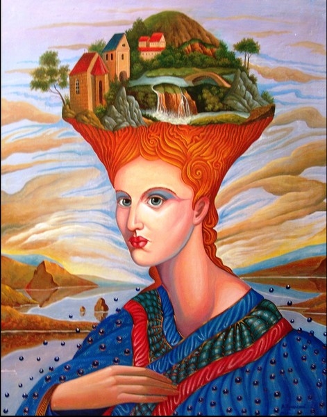 Painting for sale online - Lady in blue